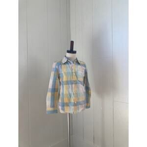 Oshkosh Yellow & Blue Checked Boys Buttondown, Size 5T